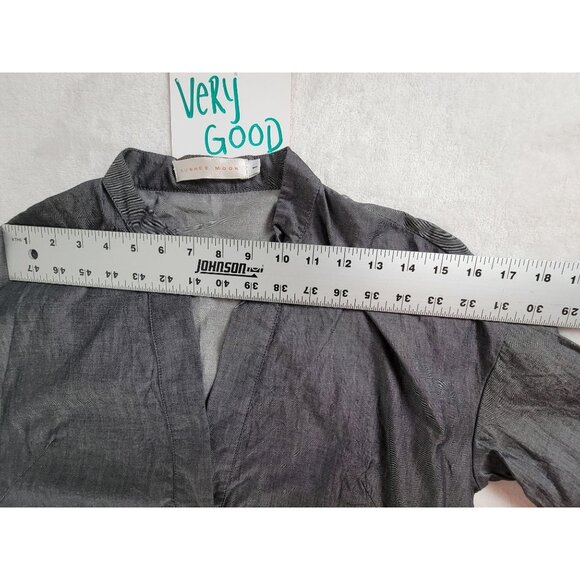 Sunhee Moon Womens Split Neck Shift Tunic Dress/Top Size 1 Gray Half-Sleeve - Picture 6 of 8